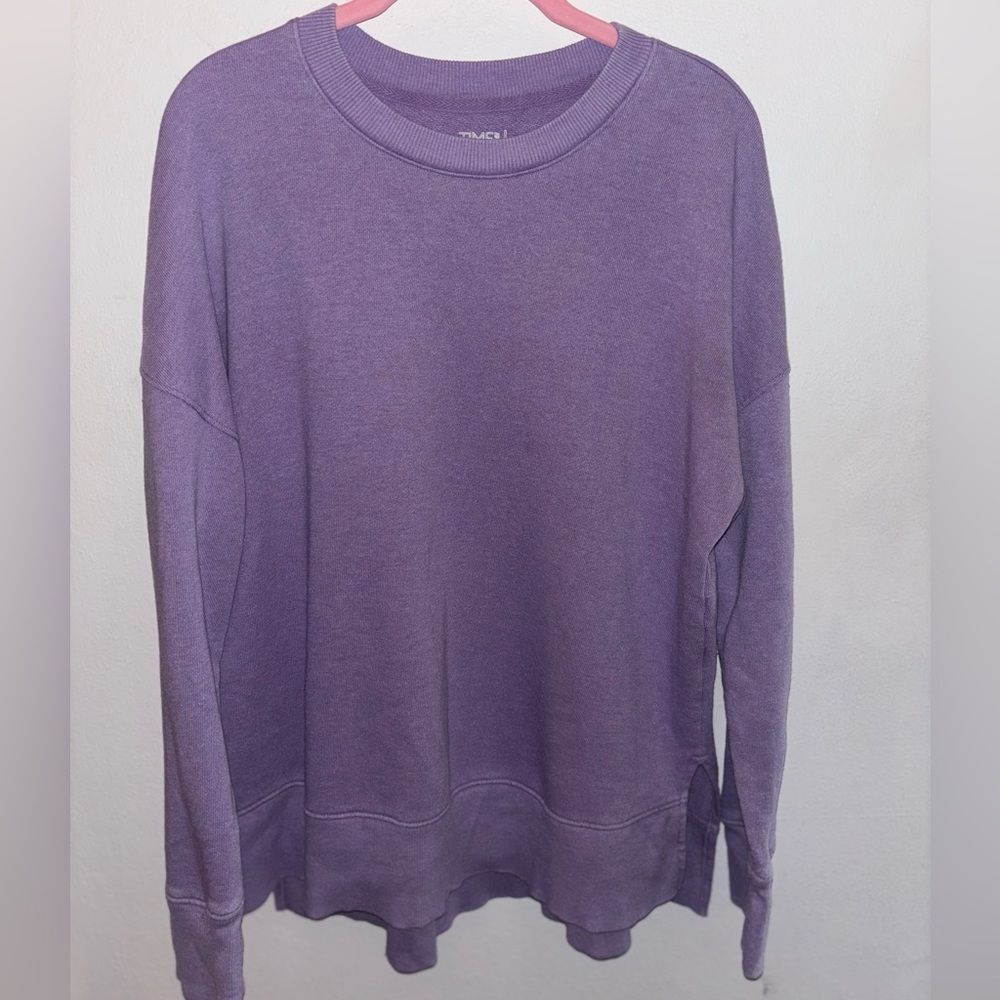 Time & True Medium Purple Long Sleeve Pullover